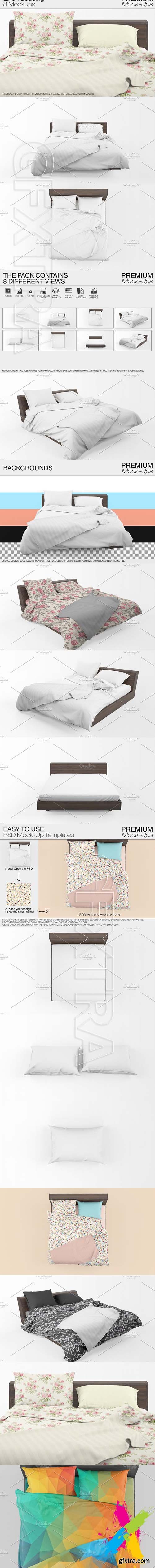 CM - Linen Bedding Mockup Set 1613535