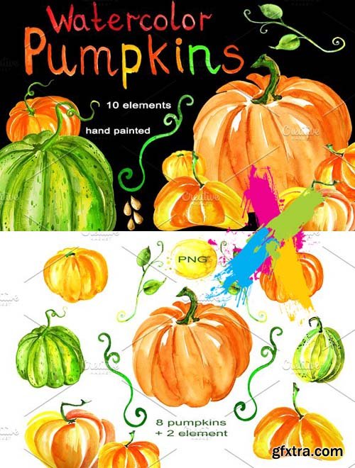 CM - Watercolor set of pumpkins 1592243