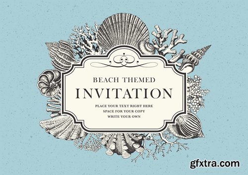 Invitation card flyer banner wedding party summer holiday birthday 25 EPS