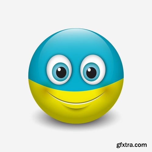 Smiley laughter emotion on the face cartoon character 12 EPS