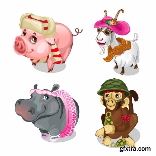 Cartoon animal collection of fairytale characters for children\'s illustration 25 EPS