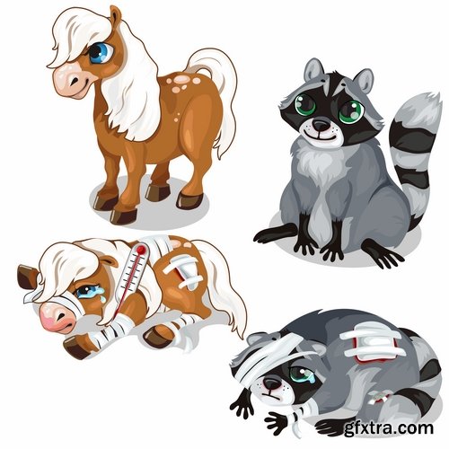 Cartoon animal collection of fairytale characters for children\'s illustration 25 EPS