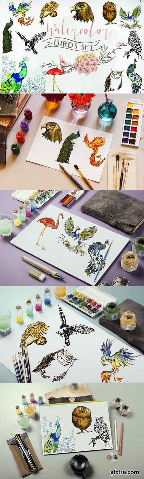 CM - Watercolor birds set 1530584