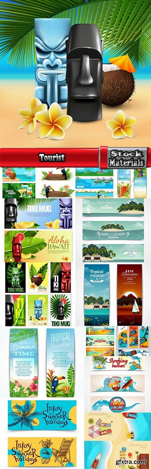 Tourist advertising banner booklet brochure magazine cover 15 EPS