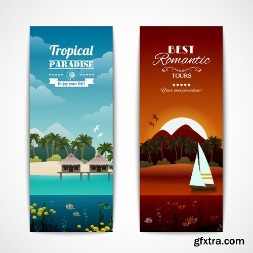 Tourist advertising banner booklet brochure magazine cover 15 EPS