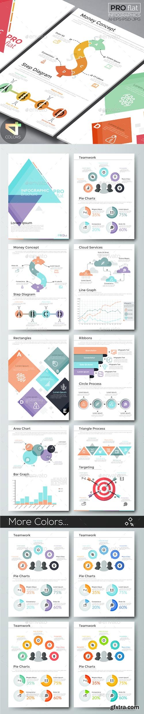 Graphicriver - Pro Flat Infographic Brochure 10 (4 Versions) 20181940