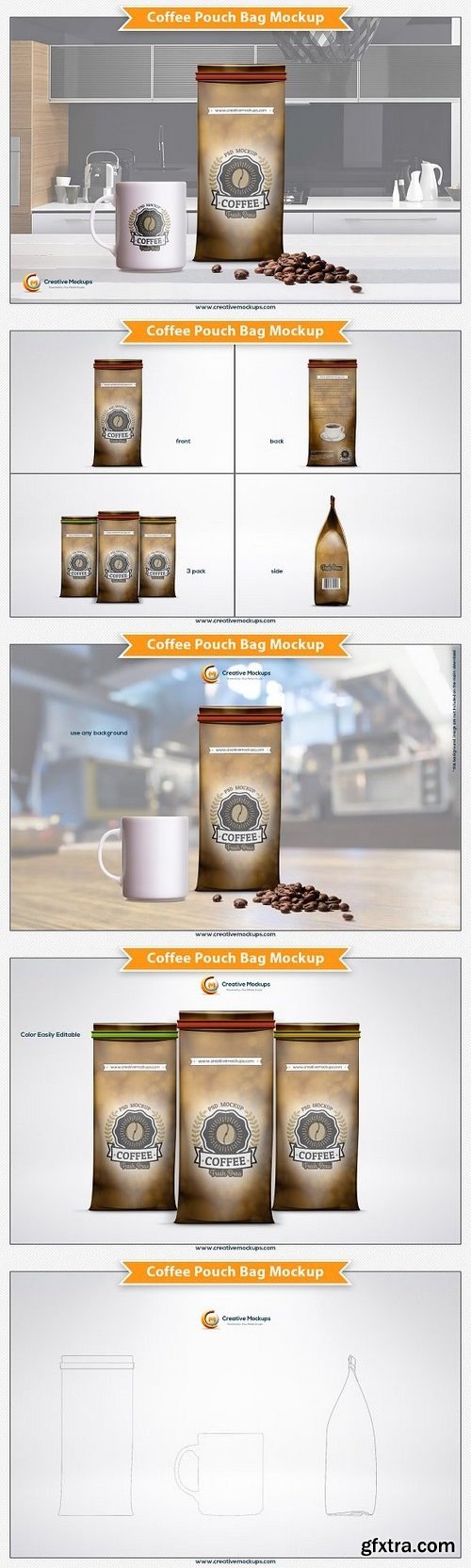 CM - Coffee Pouch Bag Mockup 1309005