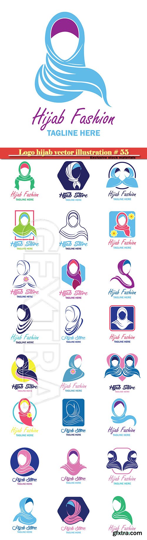 Logo hijab vector illustration template # 55