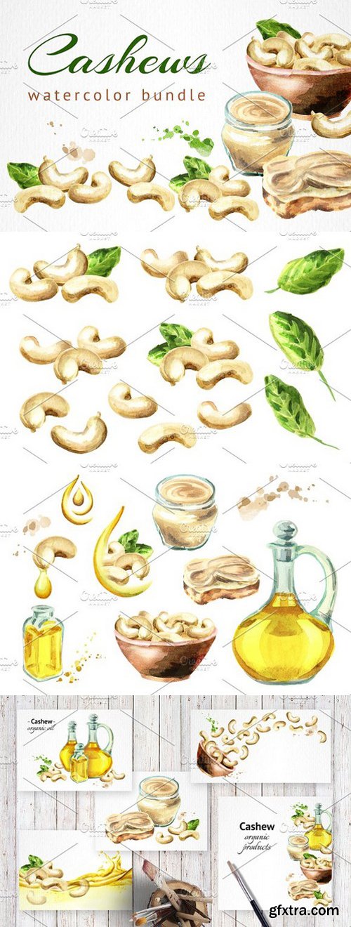 CM - Cashews bundle. Watercolor 1531172