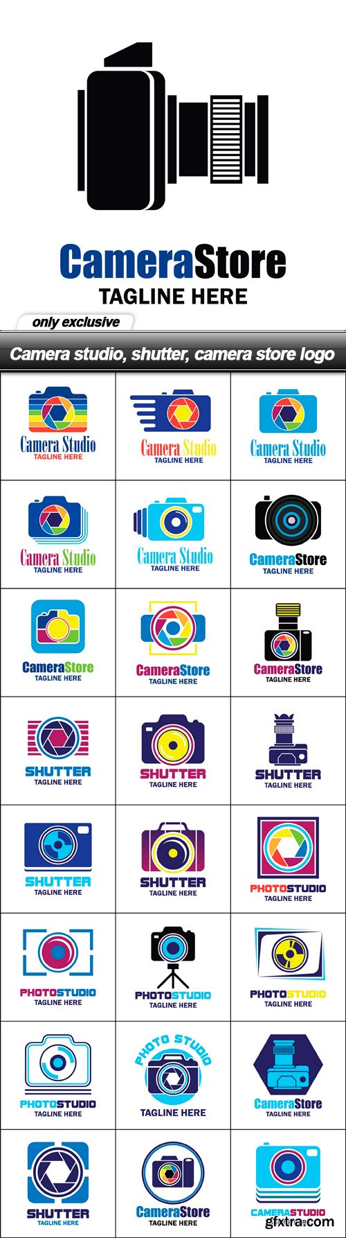 Camera studio, shutter, camera store logo - 25 EPS