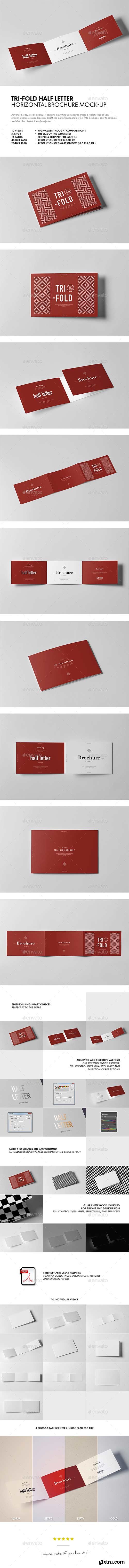 Graphicriver - Tri-Fold Half Letter Horizontal Brochure Mock-up 20206271