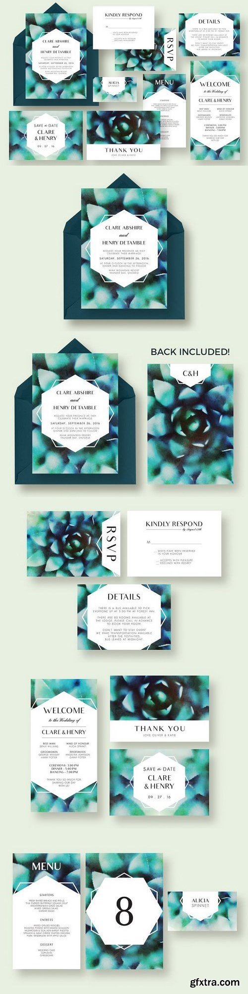 CM - Succulent Wedding Invitation Suite 1318429