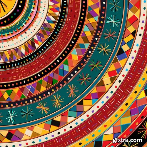 Abstract ethnic african background pattern for fabric and clothes 21 EPS