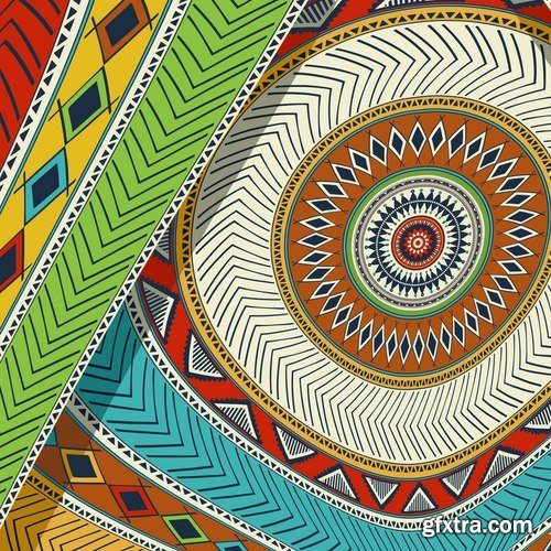 Abstract ethnic african background pattern for fabric and clothes 21 EPS