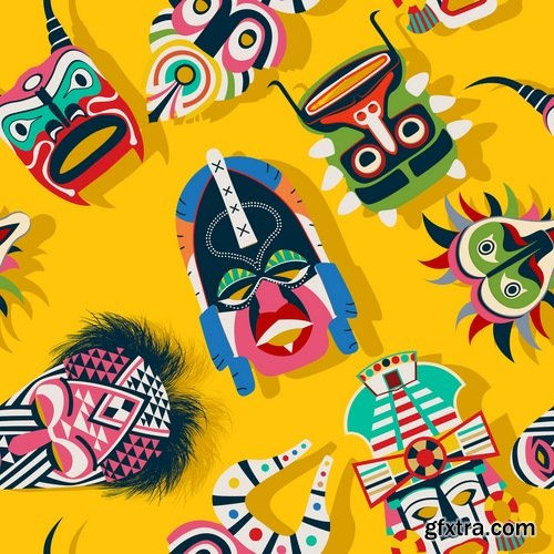 Abstract ethnic african background pattern for fabric and clothes 21 EPS