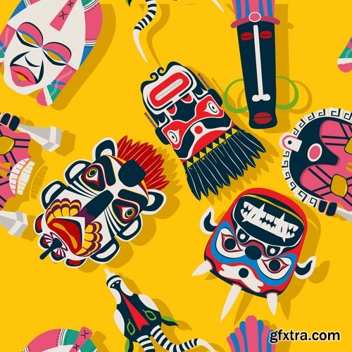 Abstract ethnic african background pattern for fabric and clothes 21 EPS