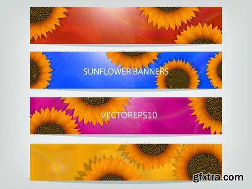 Banner sign flyer set background flyer cover book booklet business card ribbon 25 EPS