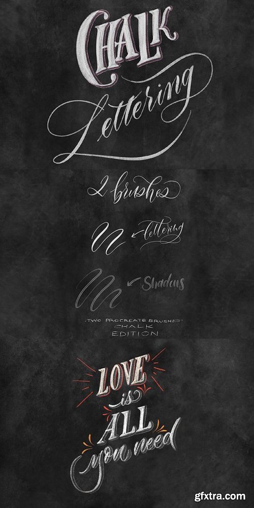 CM - PROCREATE BRUSH SET Chalk lettering 1528871