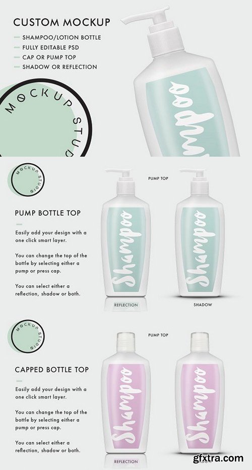 CM - Shampoo or Lotion Bottle PSD Mockup 1531789