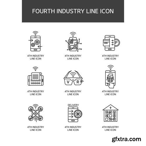 Industrial Revolution Line Icon