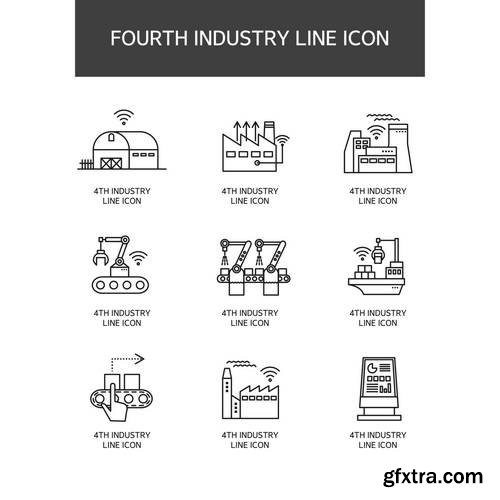 Industrial Revolution Line Icon