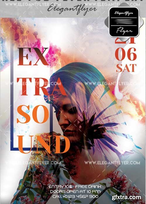 Extra Sound V30 Flyer PSD Template + Facebook Cover