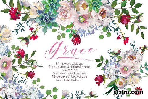 CreativeMarket Grace-Floral Design Collection 1194906