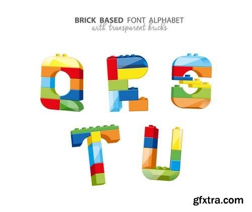 Alphabet Created from Playing Bricks