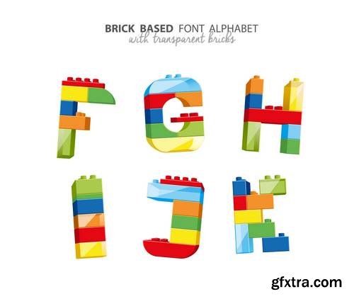 Alphabet Created from Playing Bricks