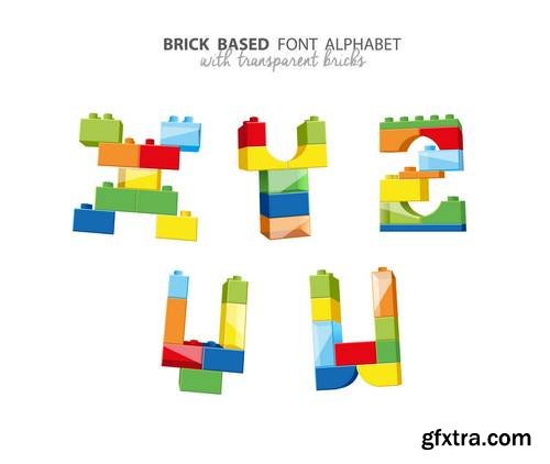 Alphabet Created from Playing Bricks