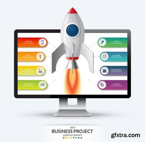 Start Up Business Icon and Logos - Internet Marketing 2