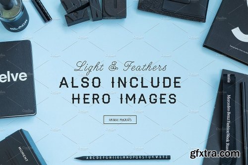 CreativeMarket Light&Feathers - Promotional Mockups 1178409