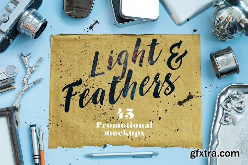 CreativeMarket Light&Feathers - Promotional Mockups 1178409