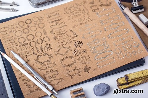 CreativeMarket 140 Decorative elements. 1194320