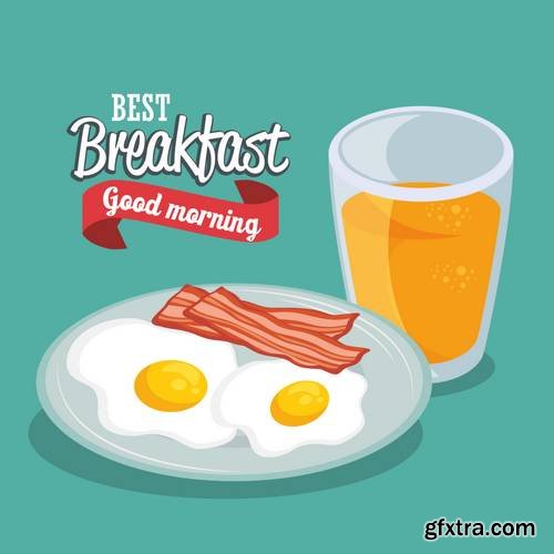 Breakfast Concept with Food and Drinks