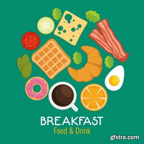 Breakfast Concept with Food and Drinks