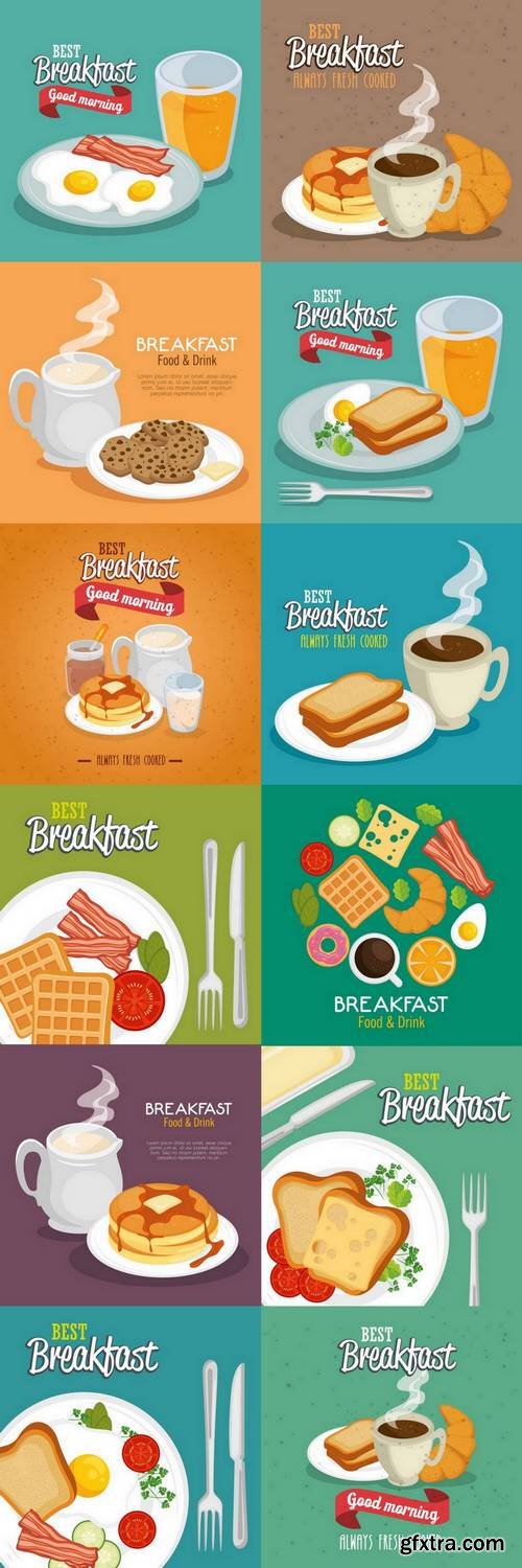 Breakfast Concept with Food and Drinks