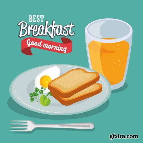 Breakfast Concept with Food and Drinks