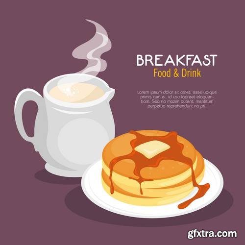 Breakfast Concept with Food and Drinks