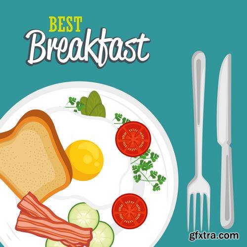 Breakfast Concept with Food and Drinks