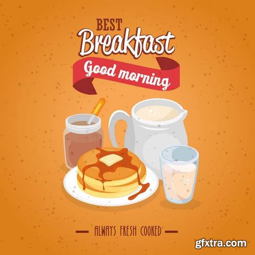 Breakfast Concept with Food and Drinks