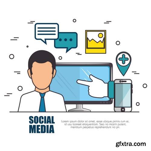 Social Media Network Concept Vector Illustration