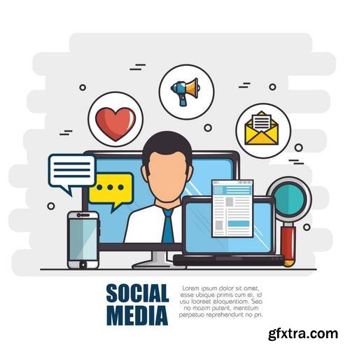 Social Media Network Concept Vector Illustration