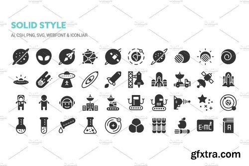 CreativeMarket Space and Science Icons 1324030