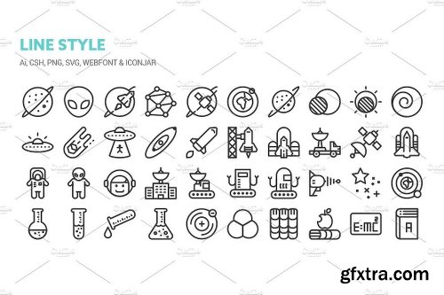 CreativeMarket Space and Science Icons 1324030