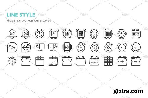 CreativeMarket Time and Date Icons 1324124