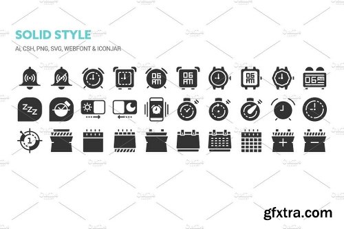 CreativeMarket Time and Date Icons 1324124