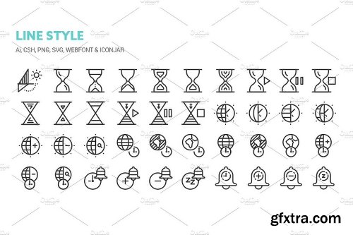 CreativeMarket Time and Date Icons 1324124