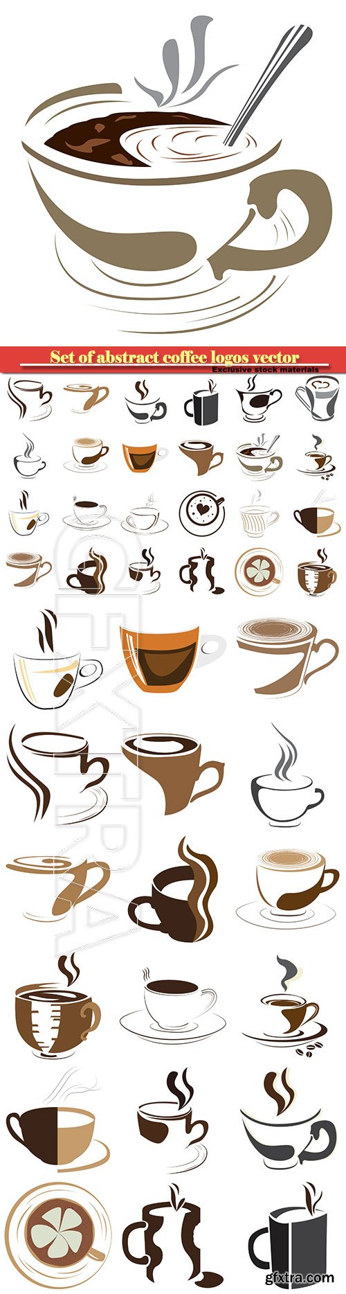 Set of abstract coffee logos vector illustration