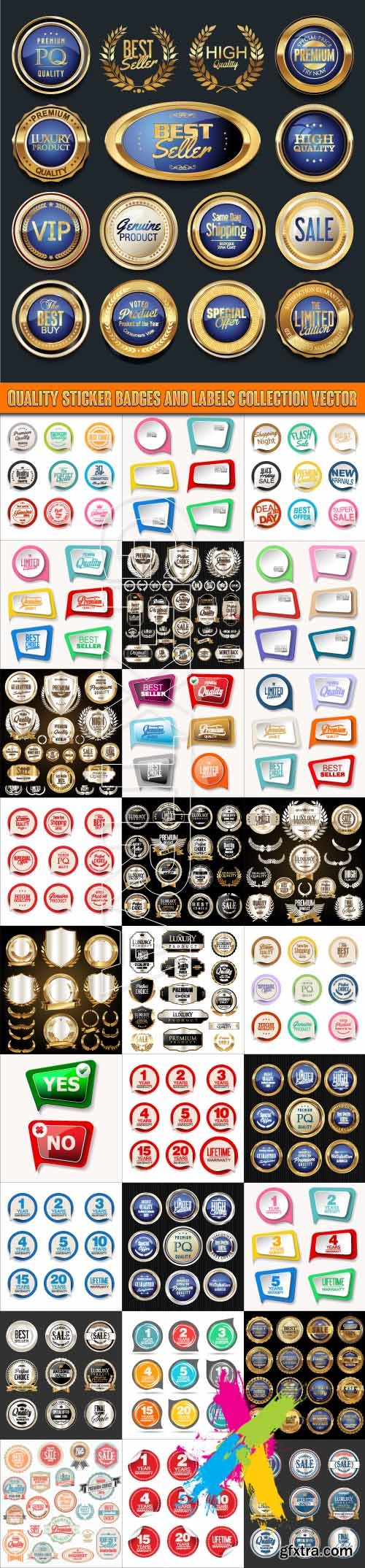 Quality Sticker badges and labels collection vector